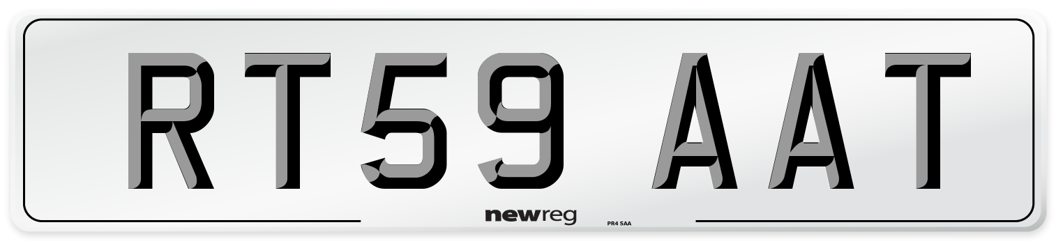 RT59 AAT Number Plate from New Reg